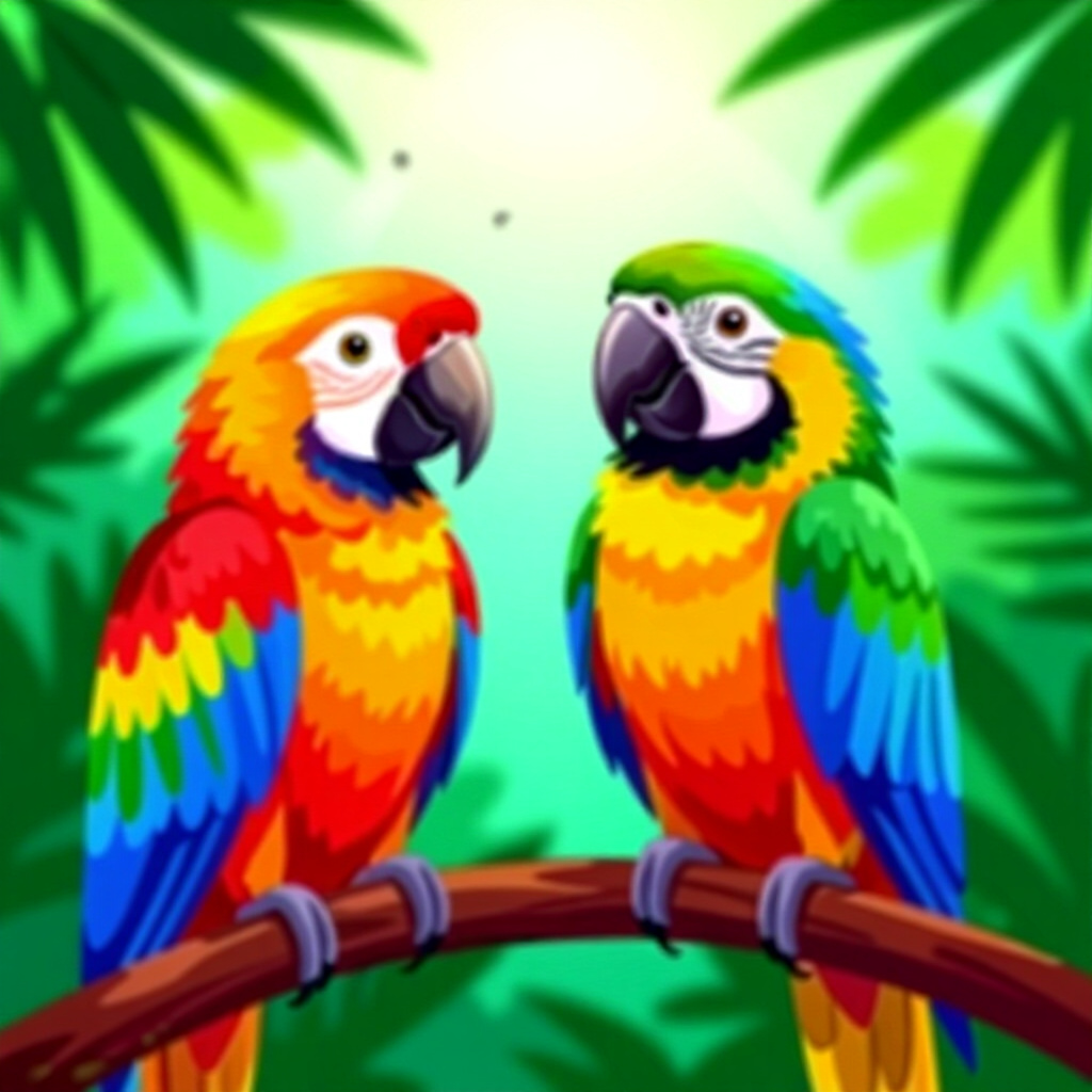 AI generated bird: picture about bird care. picture style: comic bird parrots creating senior wellness s m, high qualit