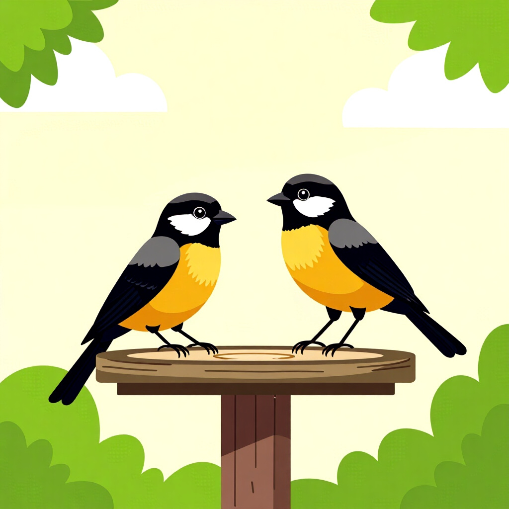 AI generated image: picture about bird care. picture style: comic perch problem creating safe outdoor, high quality, det