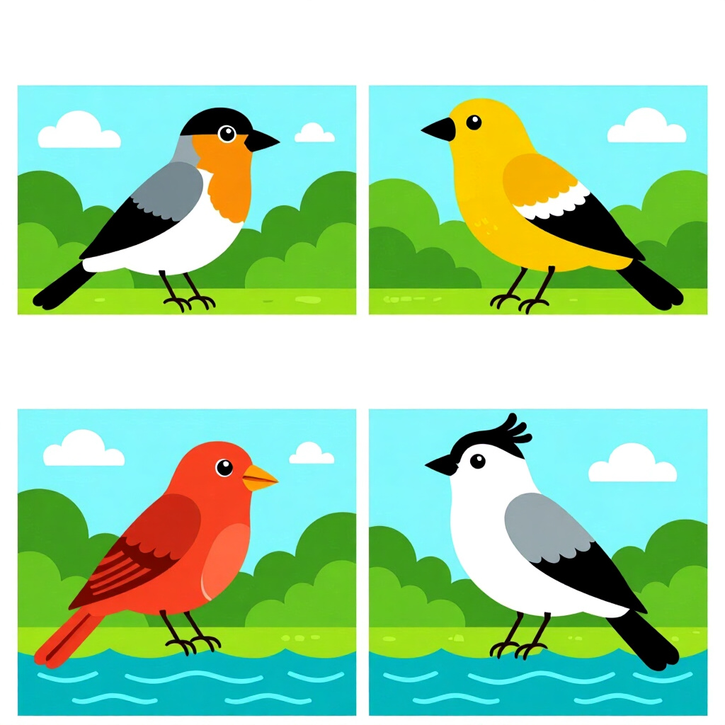 AI generated画像: 鳥のケアに関する絵。絵のスタイル: コミック 導入 完全な換羽フレンドリーな食事、高品質、