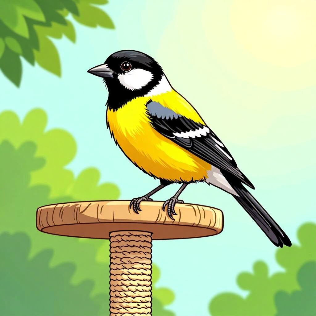 AI generated image: picture about bird care. picture style: comic introduction diy perch variety, high quality, detailed