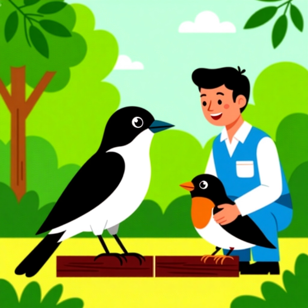AI generated image: picture about bird care. picture style: comic safely prepare hardboiled s m, high quality, detailed