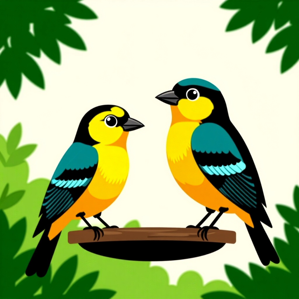 AI generated image: picture about bird care. picture style: comic quiethour matters quiet hour routine, high quality, de