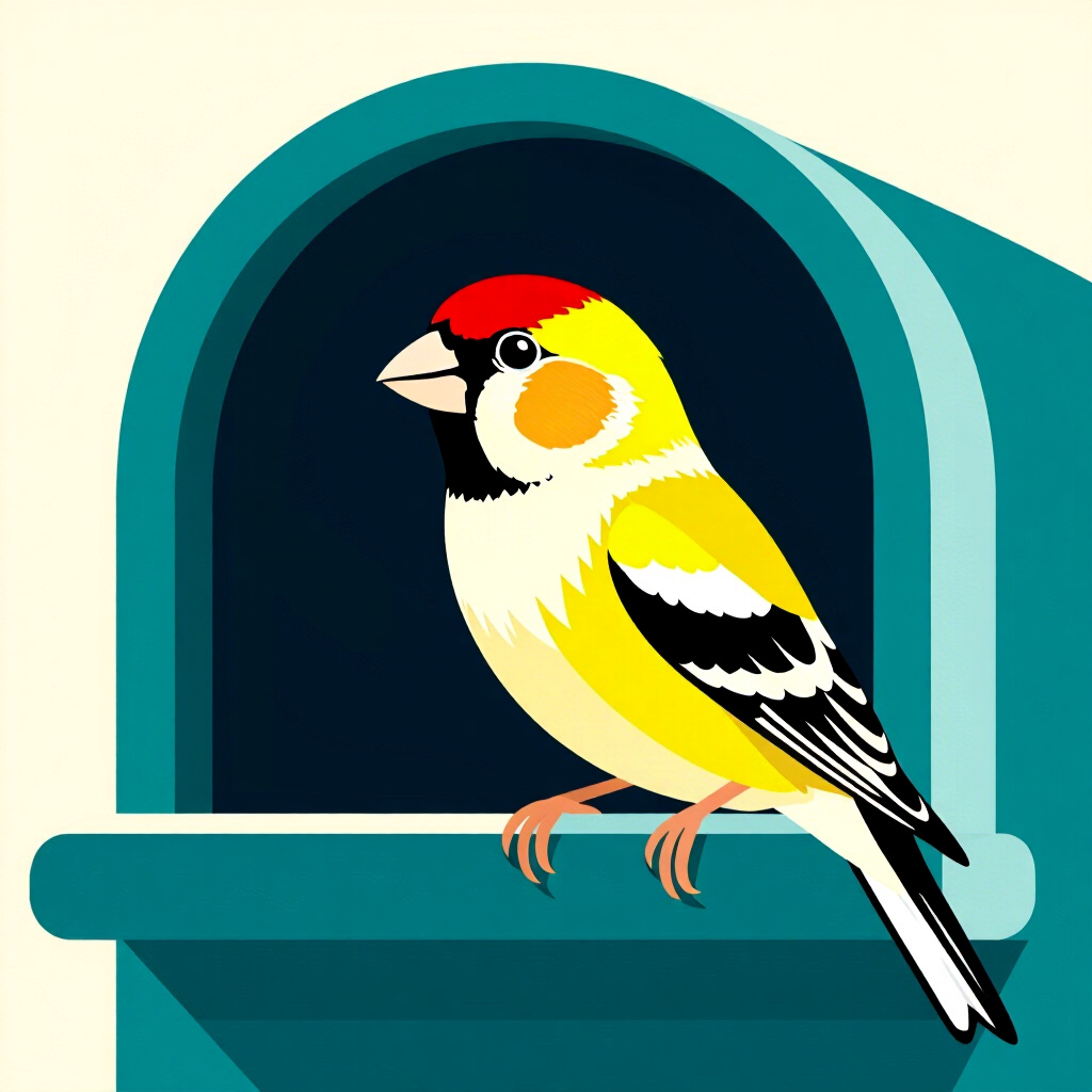 AI generated finch: picture about bird care. picture style: comic introduction finch expect during firsttime, high quali
