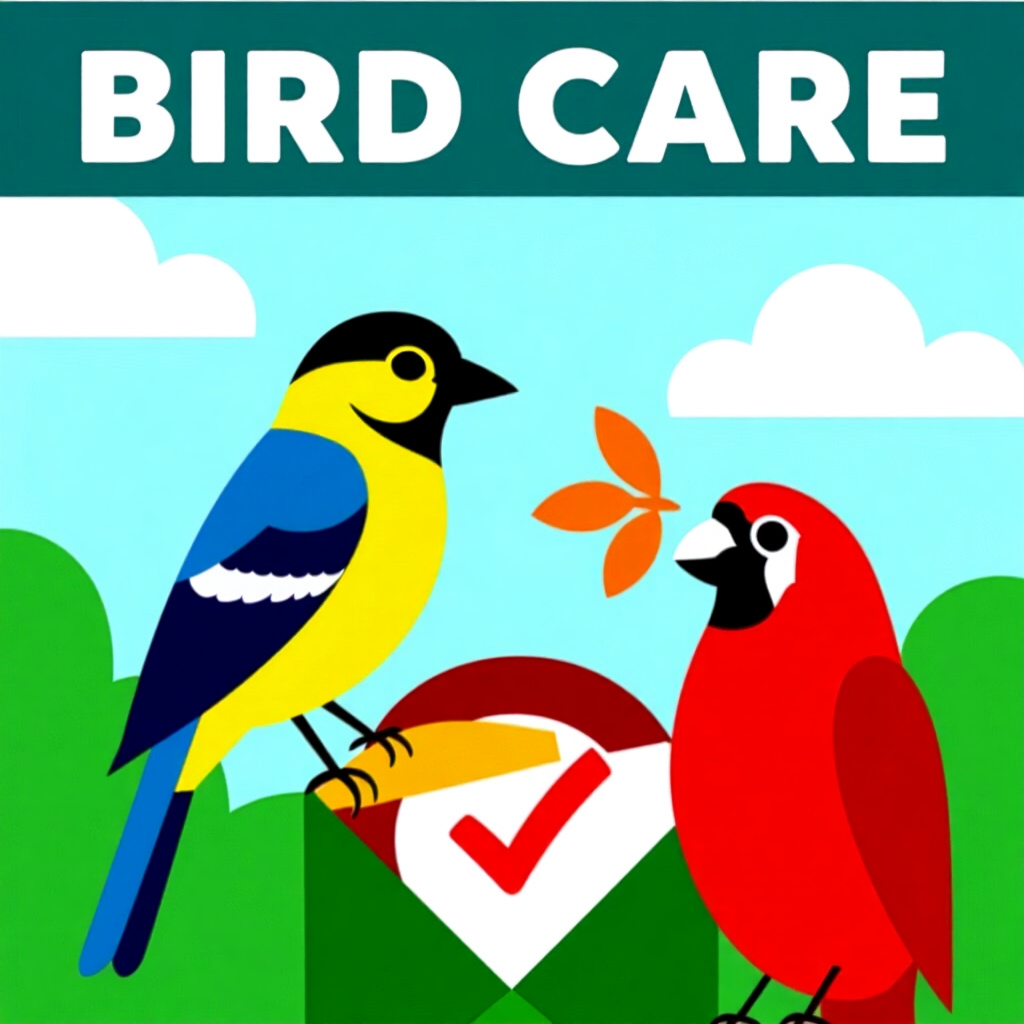 AI generated image: picture about bird care. picture style: comic choice matters expert verdict top, high quality, detai