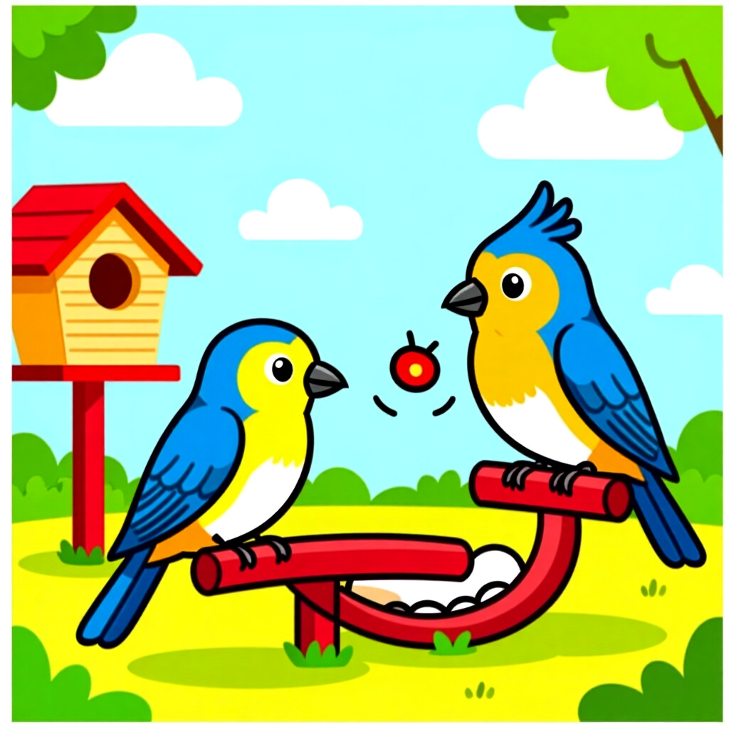 AI generated image: picture about bird care. picture style: comic introduction enrichment activities that, high quality,