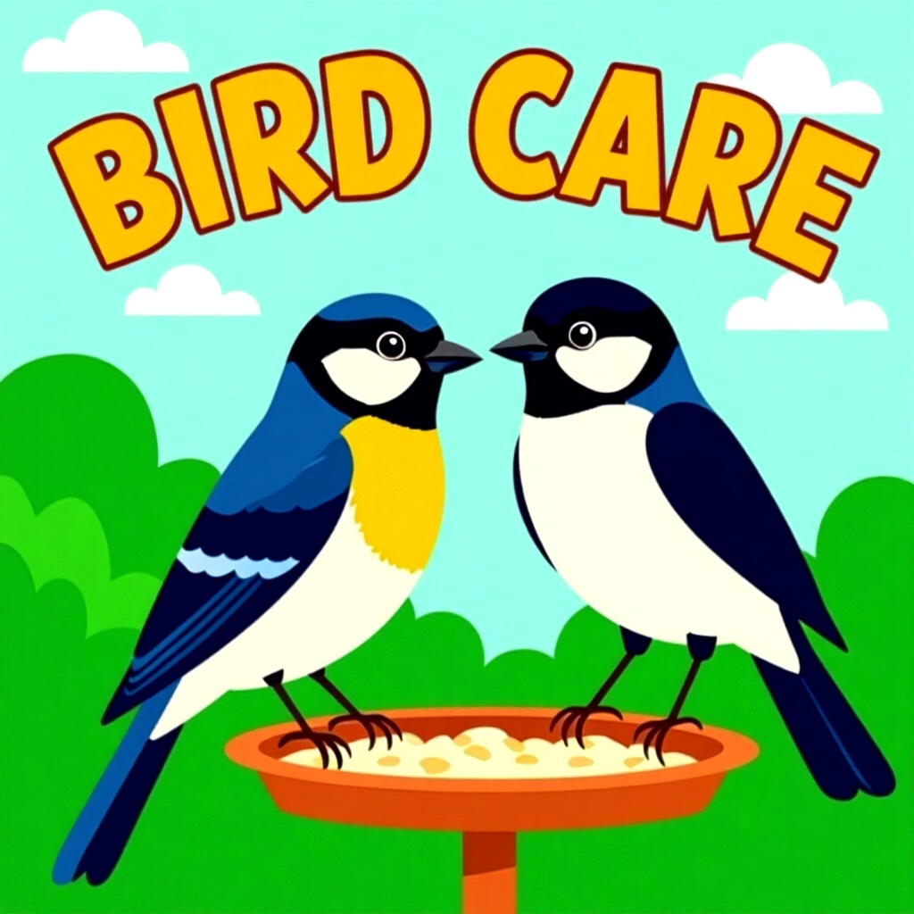 AI generated image: picture about bird care. picture style: comic boosting immunity top s m, high quality, detailed