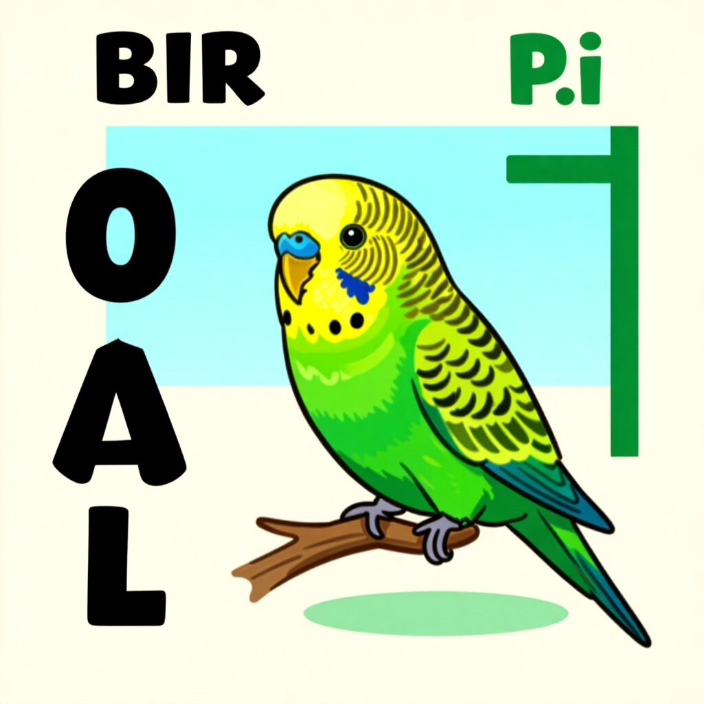 AI generated image: picture about bird care. picture style: comic introduction balanced budgerigar nutrition, high quali
