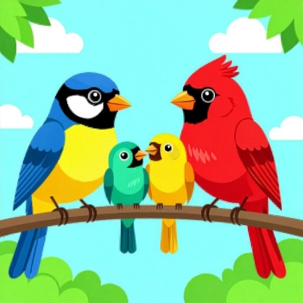 AI generated birds: picture about bird care. picture style: comic birds diy barspacer inserts s m, high quality, detaile