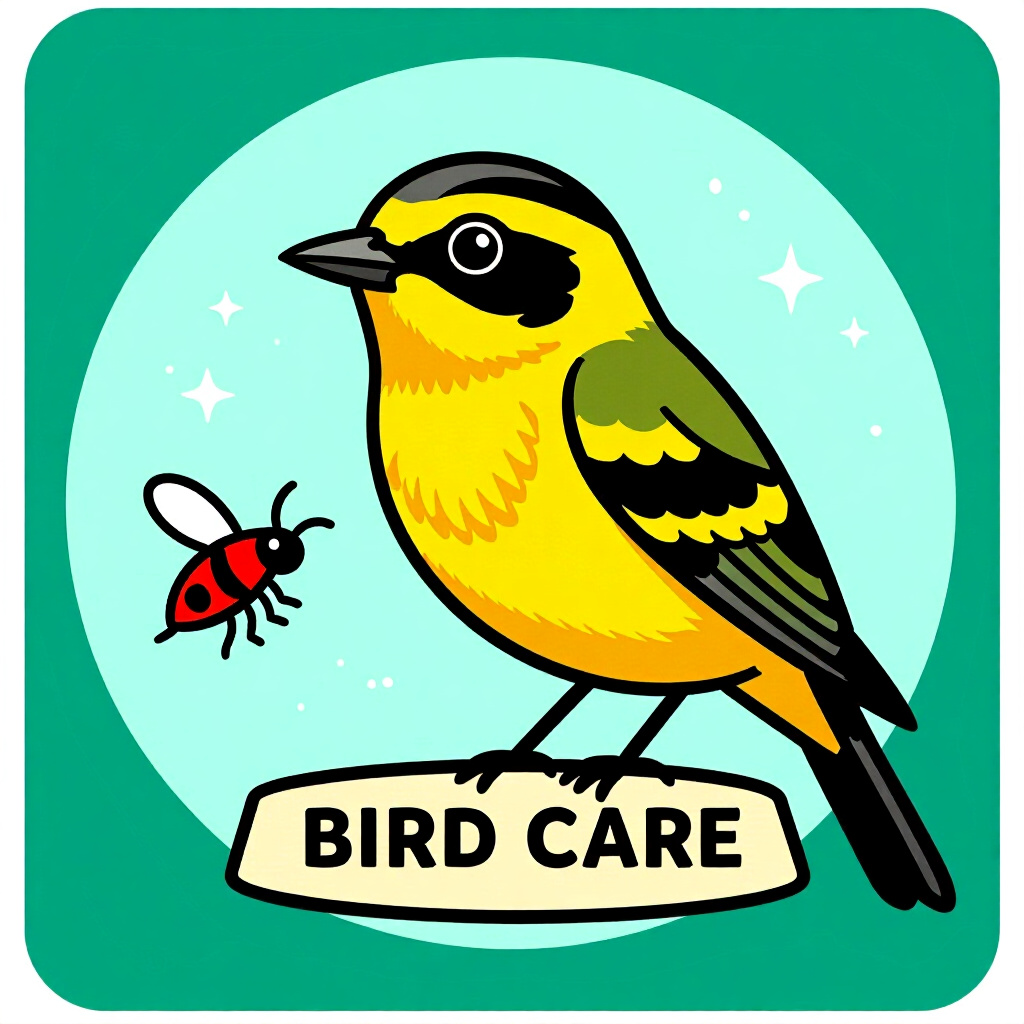 AI generated image: picture about bird care. picture style: comic diy highprotein insect s m, high quality, detailed