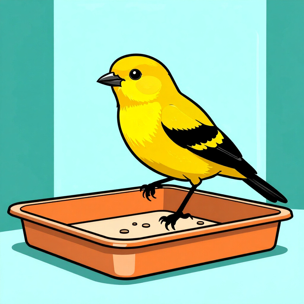 AI generated bird: picture about bird care. picture style: comic bottom tray matters bird install removable bottom, hig