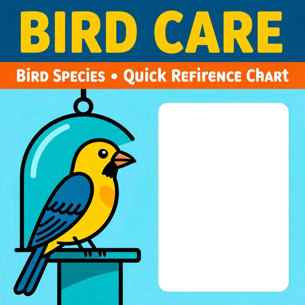 AI generated bird: picture about bird care. picture style: comic emergency avian visits bird species quick reference ch