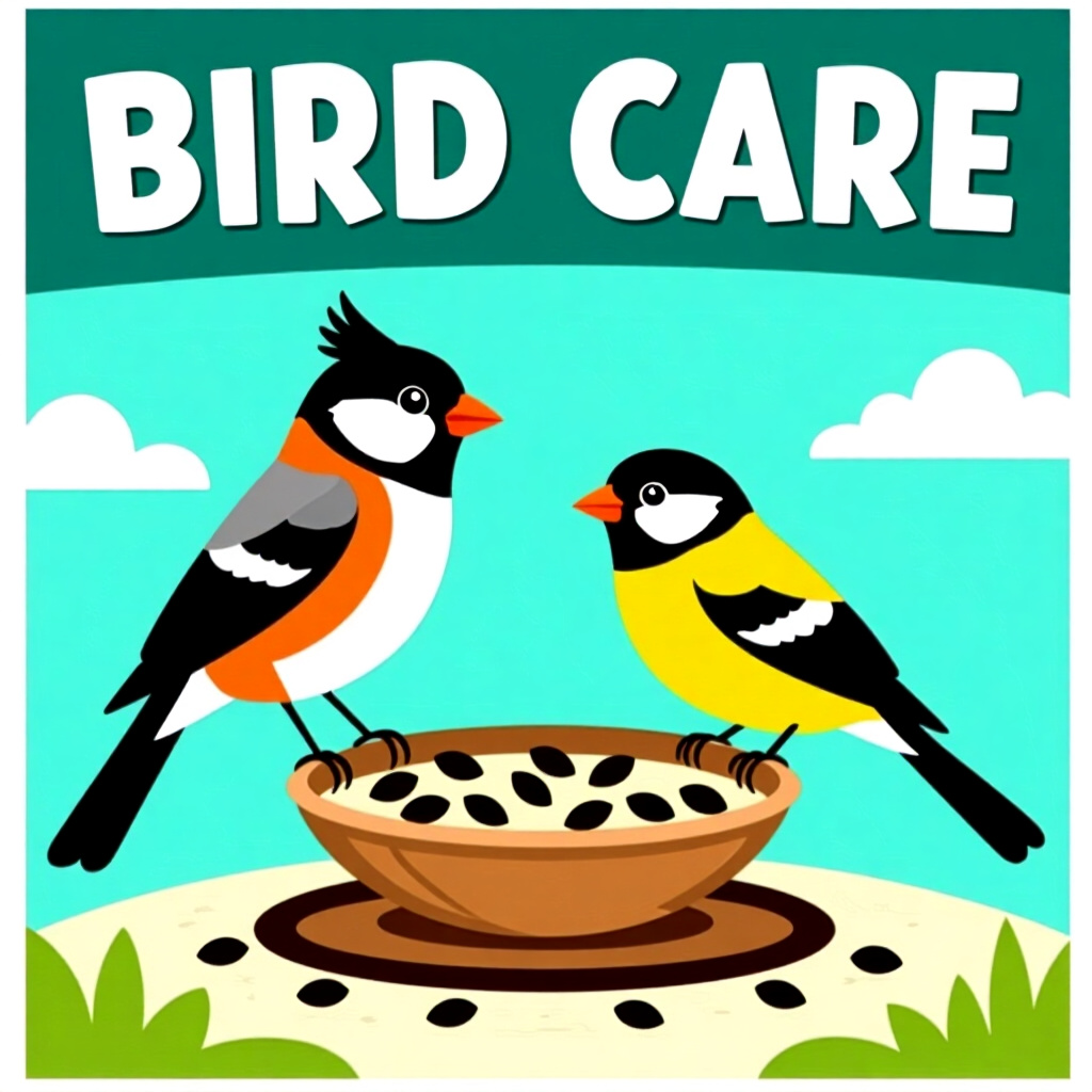 AI generated image: picture about bird care. picture style: comic create balanced seed s m, high quality, detailed