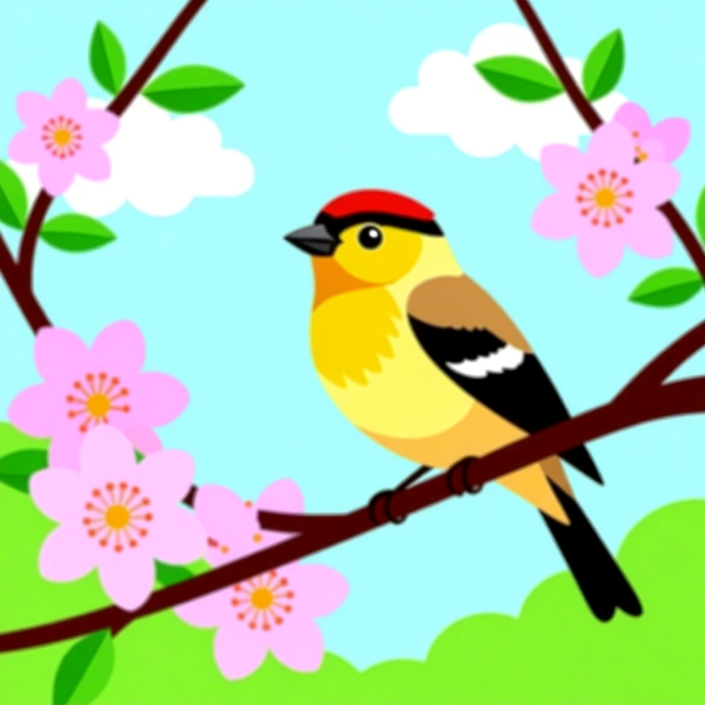 AI generated image: picture about bird care. picture style: comic introduction spring bloom benefits, high quality, deta