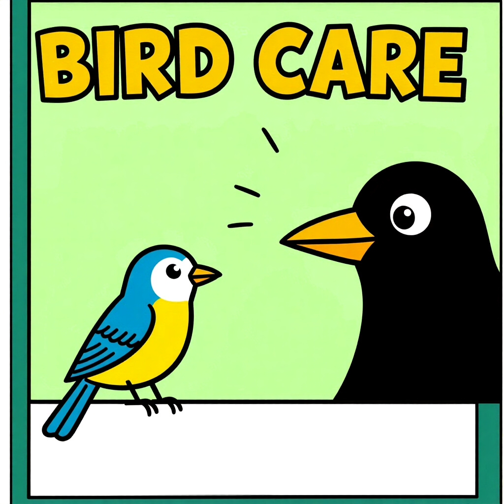 AI generated image: picture about bird care. picture style: comic introduction set perfect first, high quality, detailed