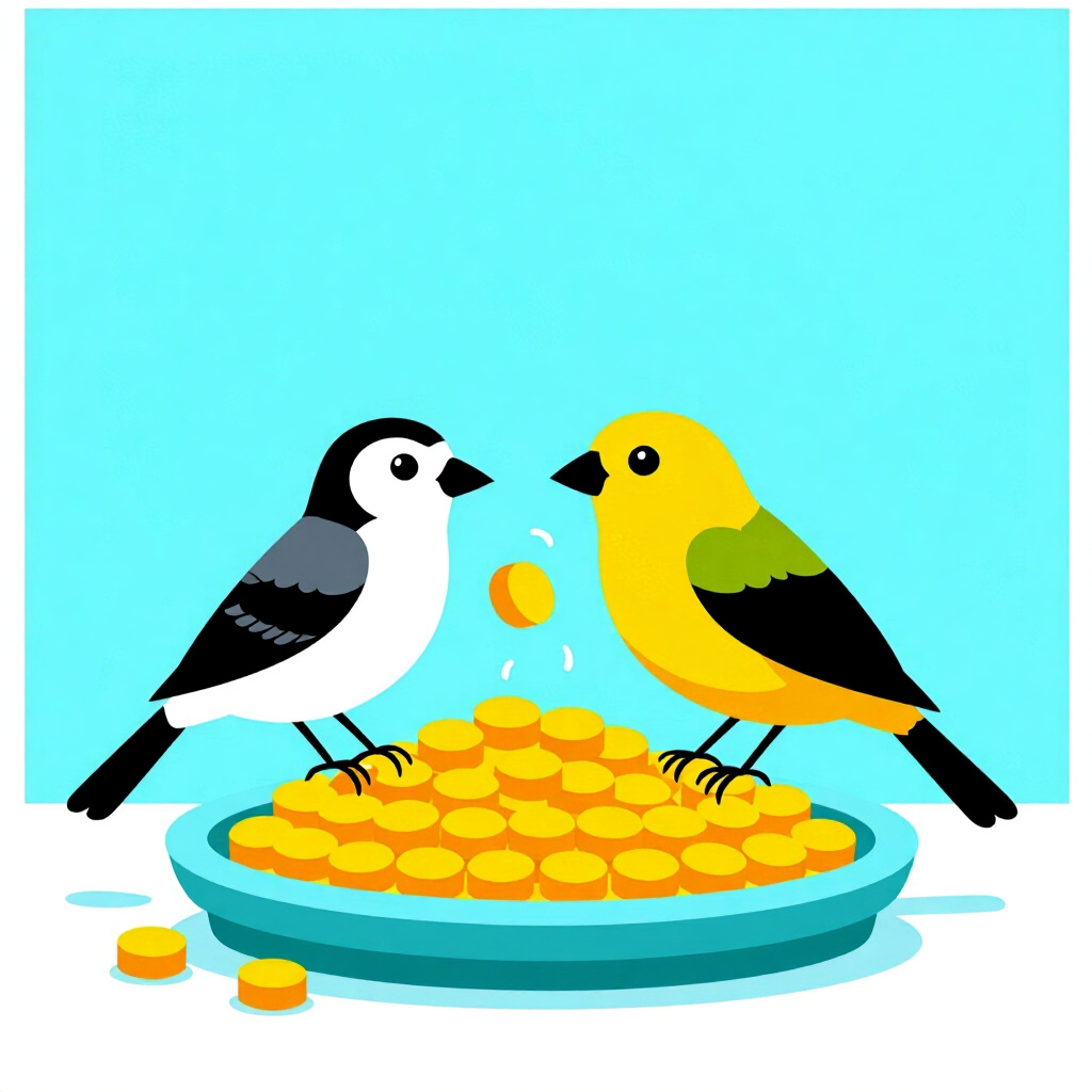 AI generated image: picture about bird care. picture style: comic calorie trap weight management strategies, high qualit