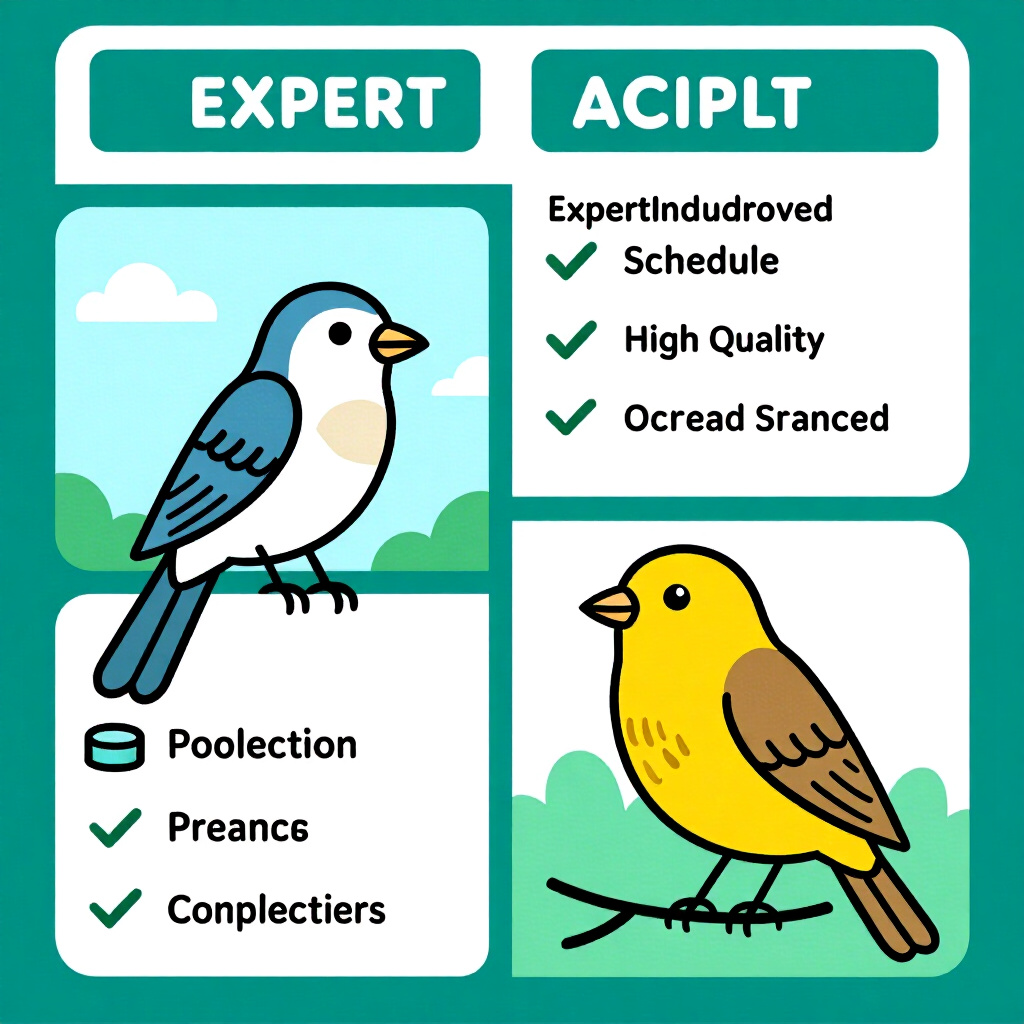 AI generated image: picture about bird care. picture style: comic introduction expertapproved supplement schedule, high