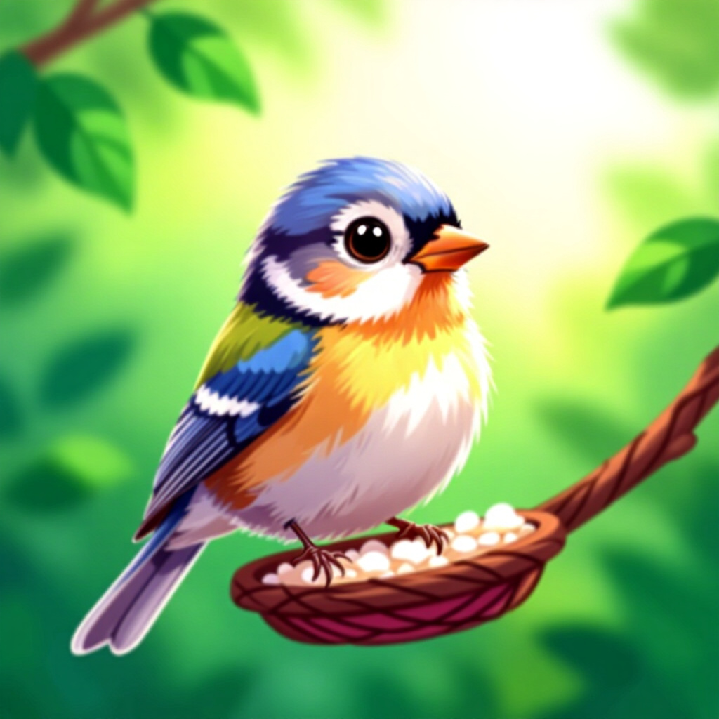 AI generated bird: picture about bird care. picture style: comic smallbird subreddits need bird navigating reddits smal