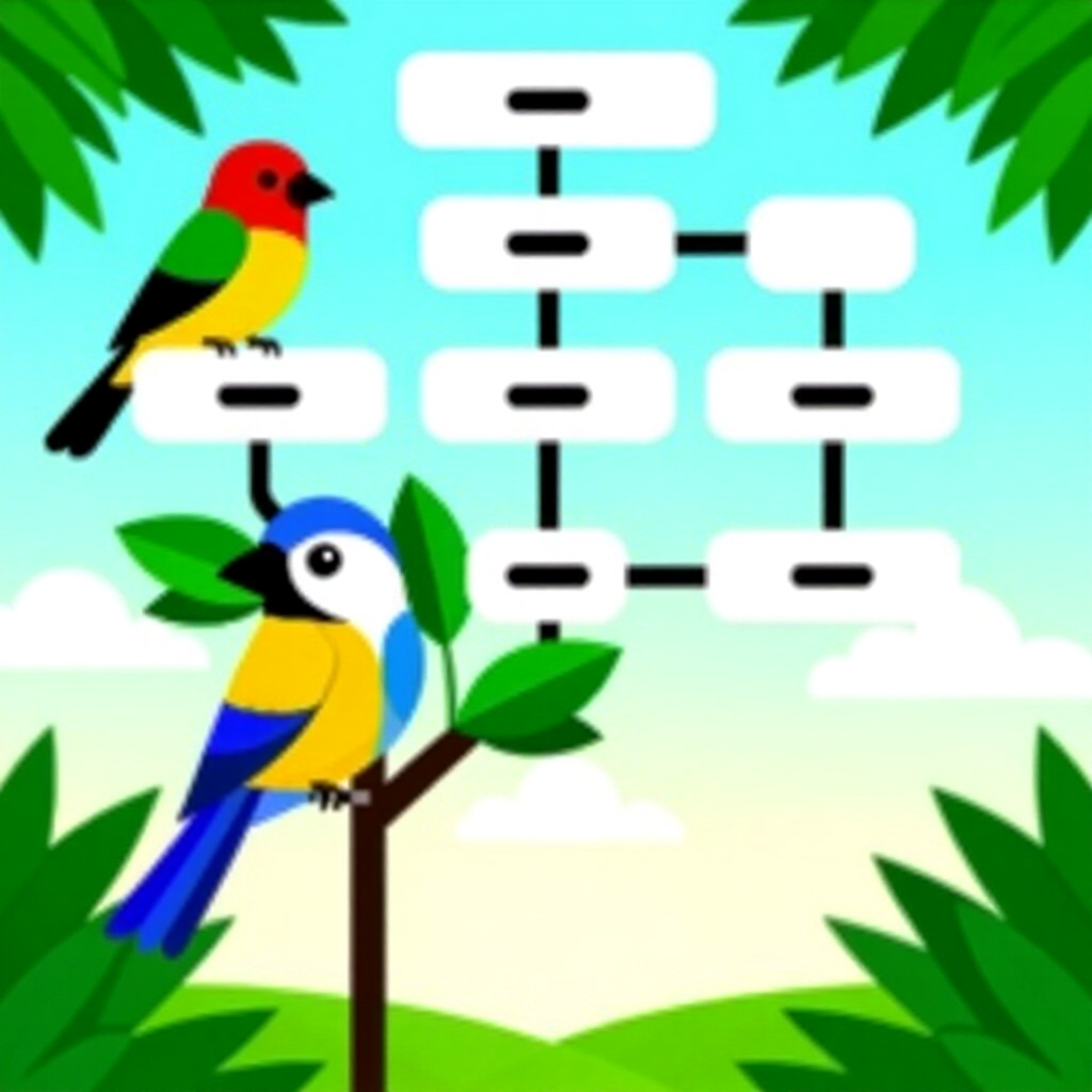 AI generated bird: picture about bird care. picture style: comic decision tree quick bird virtual reality organizing, h
