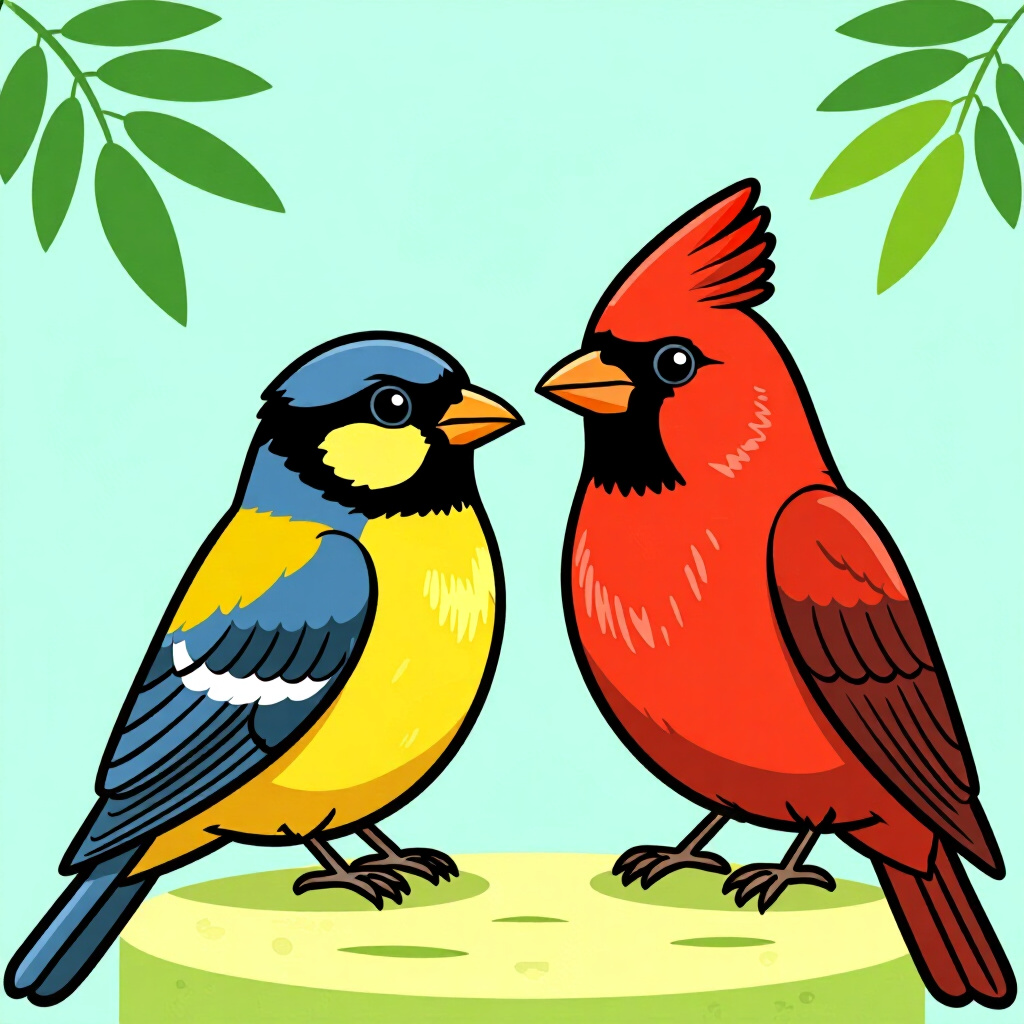 AI generated image: picture about bird care. picture style: comic managing territorial stress s m, high quality, detaile