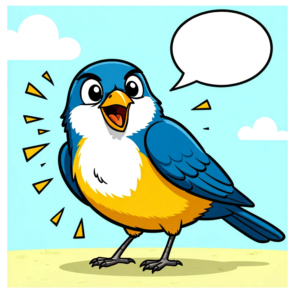 AI generated bird: picture about bird care. picture style: comic bird breaking down speech s m, high quality, detailed