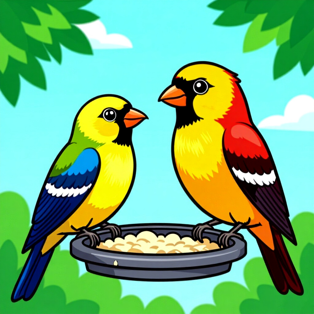 AI generated bird: picture about bird care. picture style: comic appeal birdrestriction ordinance s m, high quality, de