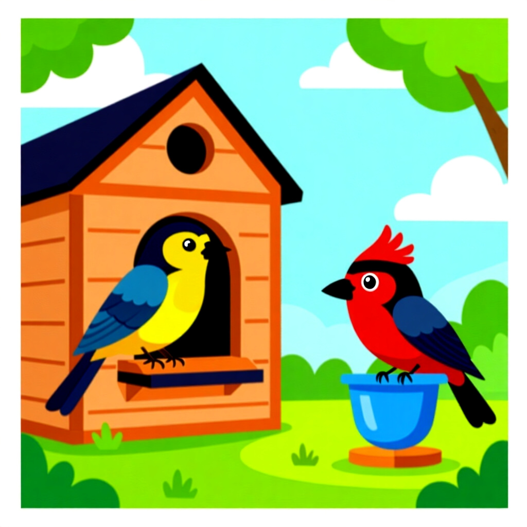 AI generated image: picture about bird care. picture style: comic introduction building 250 starter, high quality, detai