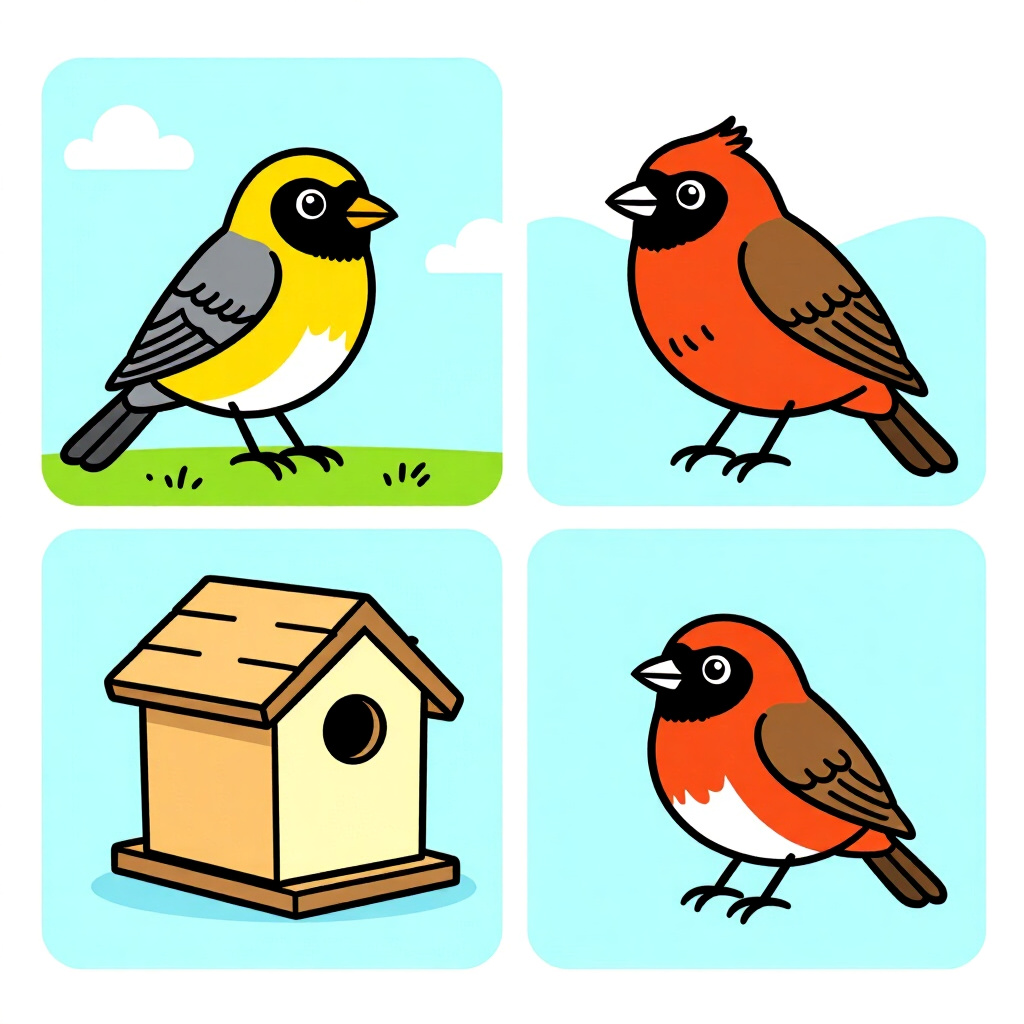 AI generated画像:鳥の飼育に関する絵。絵のスタイル:コミック風ステップバイステップガイド 断熱 s m、高品質、詳細