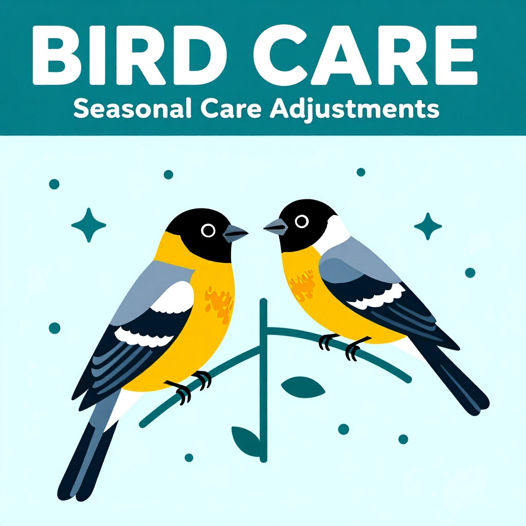 AI generated bird: picture about bird care. picture style: comic introduction bird seasonal care adjustments, high qual