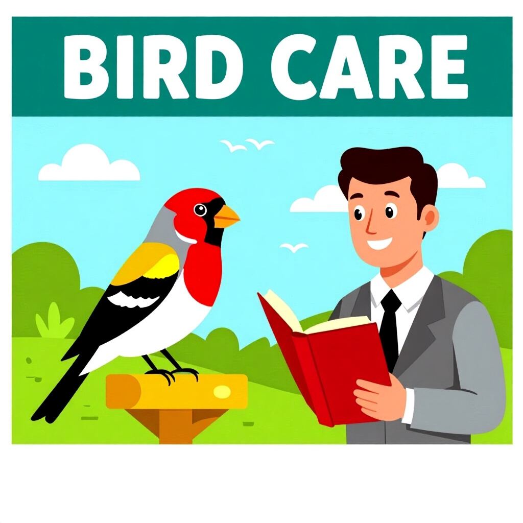 AI generated finch: picture about bird care. picture style: comic introduction finch understanding local zoning, high qu