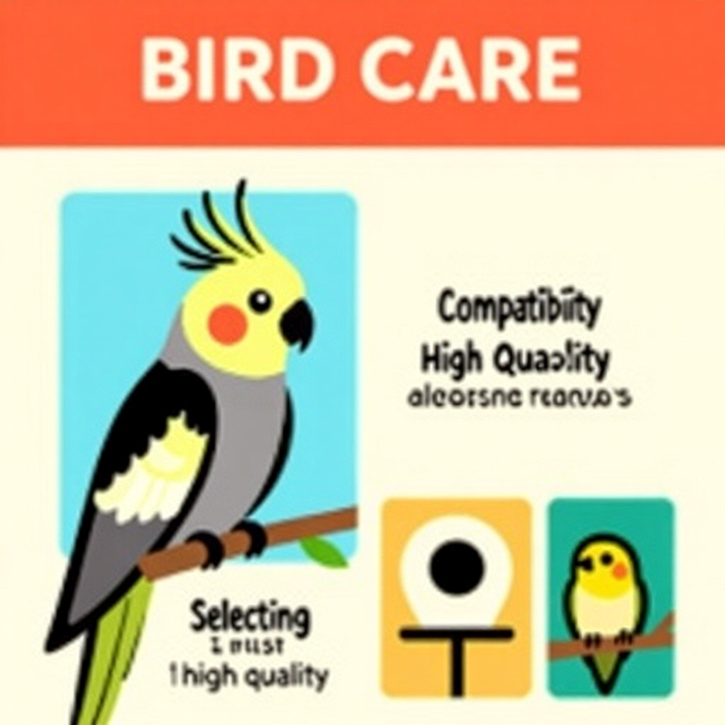AI generated cockatiel: picture about bird care. picture style: comic compatibility isnt just cockatiel successful breeding