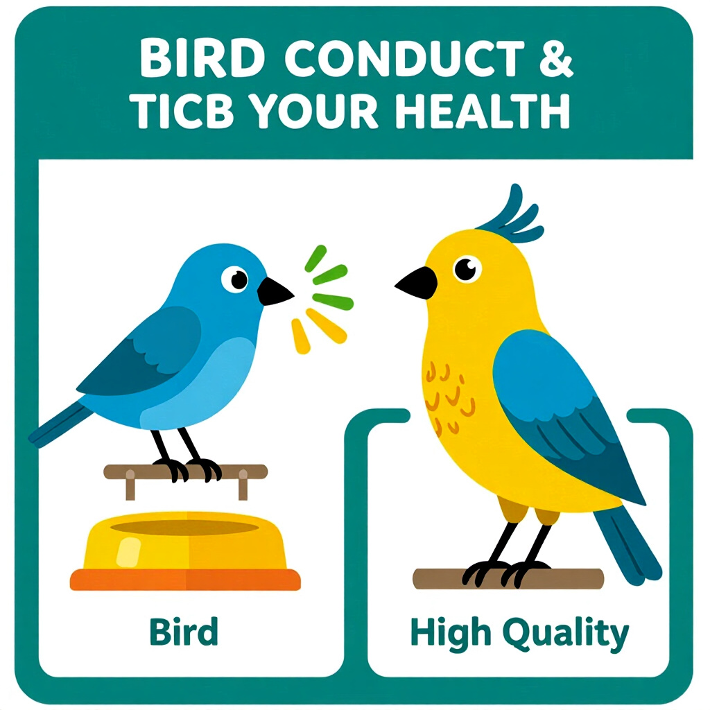 AI generated bird: picture about bird care. picture style: comic introduction bird conduct daily health, high quality,