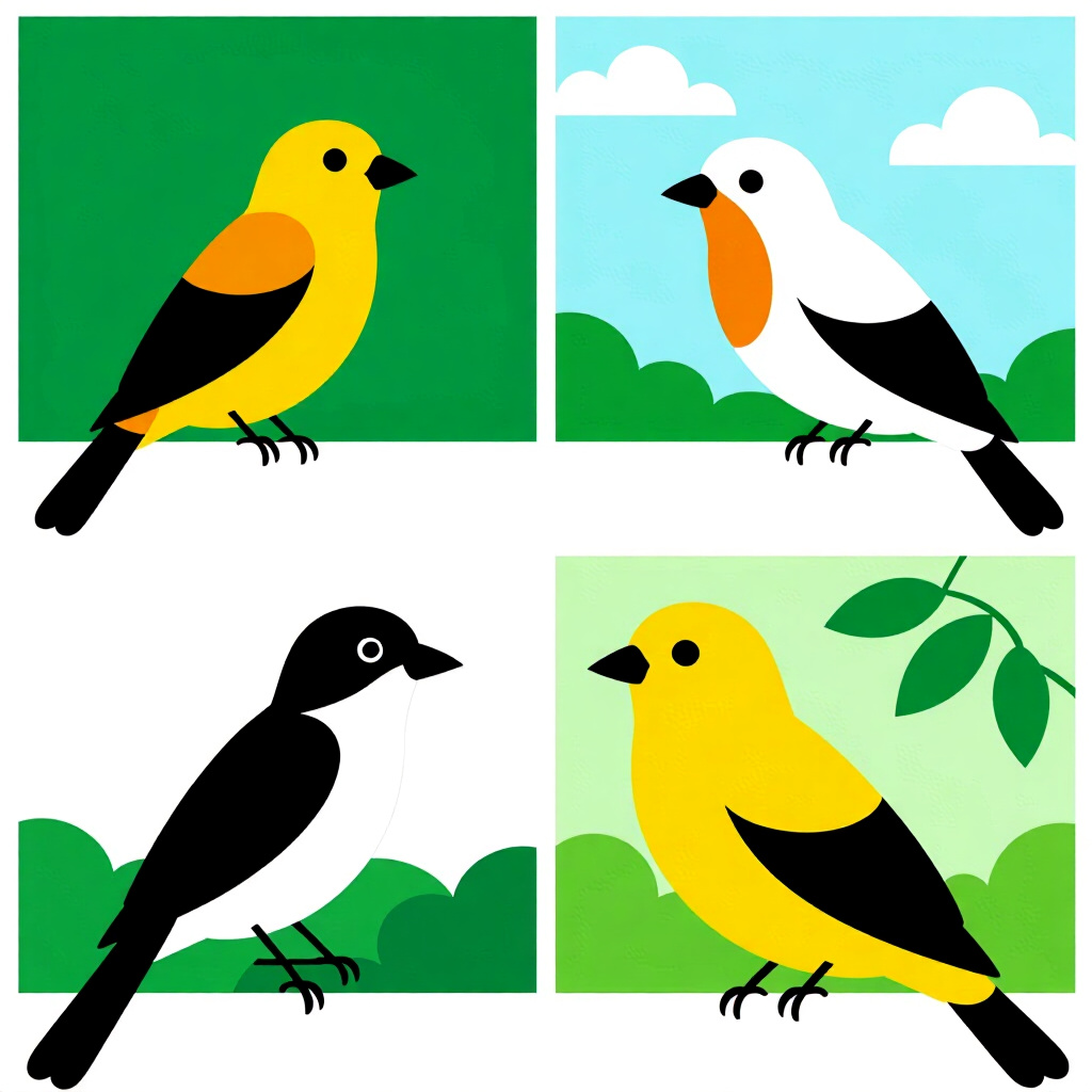 AI生成画像: 鳥の世話に関する画像。画像スタイル: 2段階リコールのペアリングに関するコミック風イントロダクション、高品質、詳細