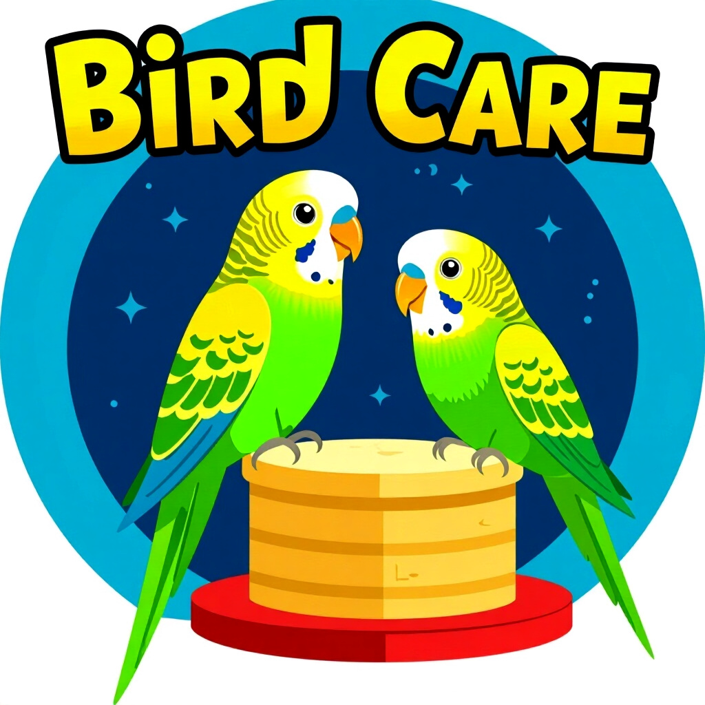 AI generated image: picture about bird care. picture style: comic creating local parakeet s m, high quality, detailed