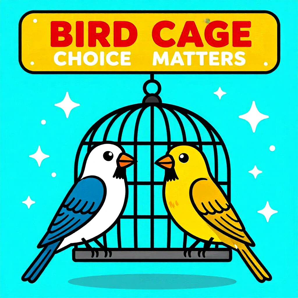 AI generated bird: picture about bird care. picture style: comic cage choice matters bird cost comparison diy, high qua