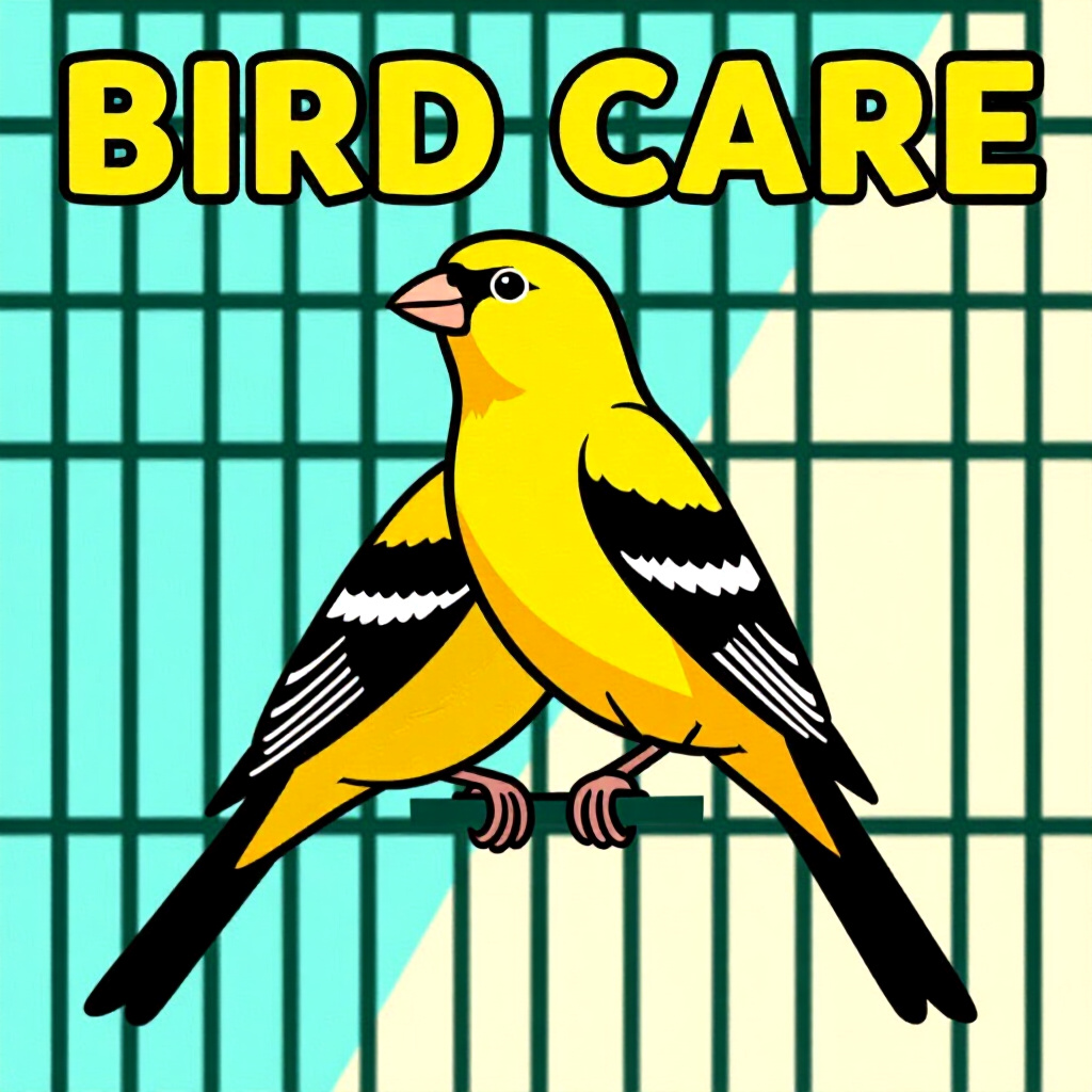 AI generated canary: picture about bird care. picture style: comic wild caged canary ultimate nutrition plan, high qualit
