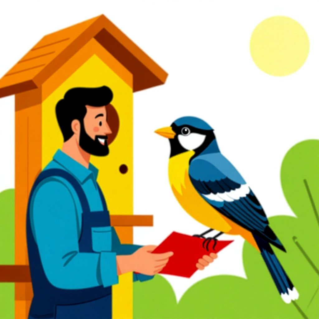 AI generated bird: picture about bird care. picture style: comic introduction bird proofready documentation preparing,