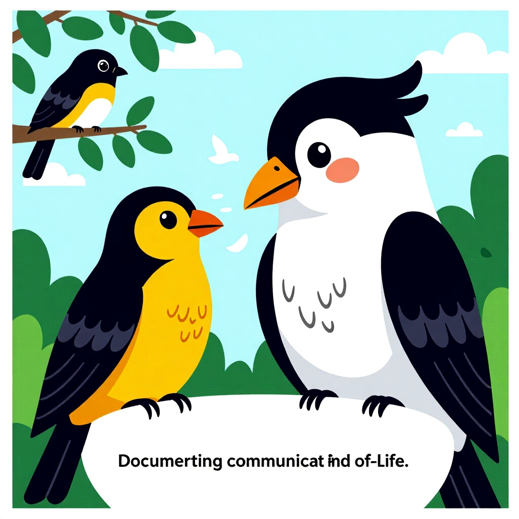 AI generated cat: picture about bird care. picture style: comic introduction documenting communicating endoflife, high