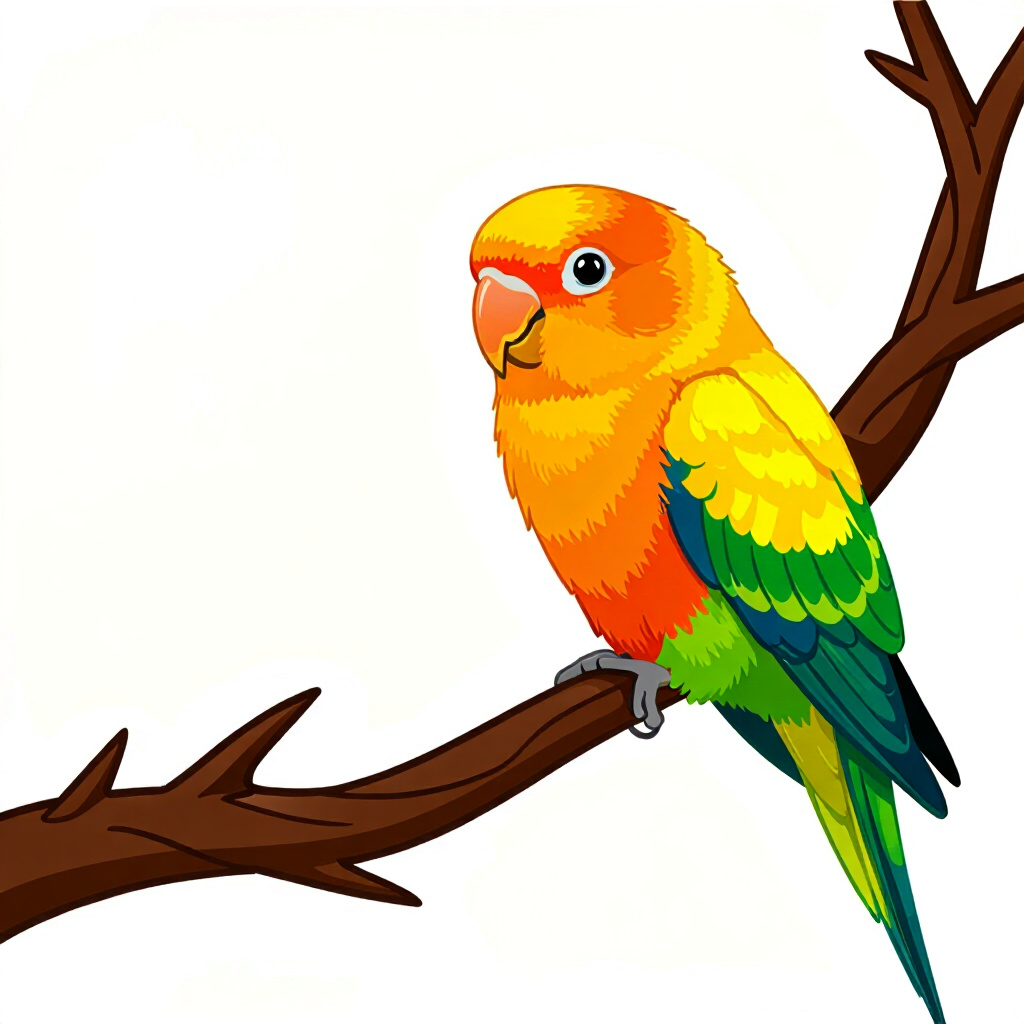 AI generated bird: picture about bird care. picture style: comic introduction understanding lovebird molt, high quality