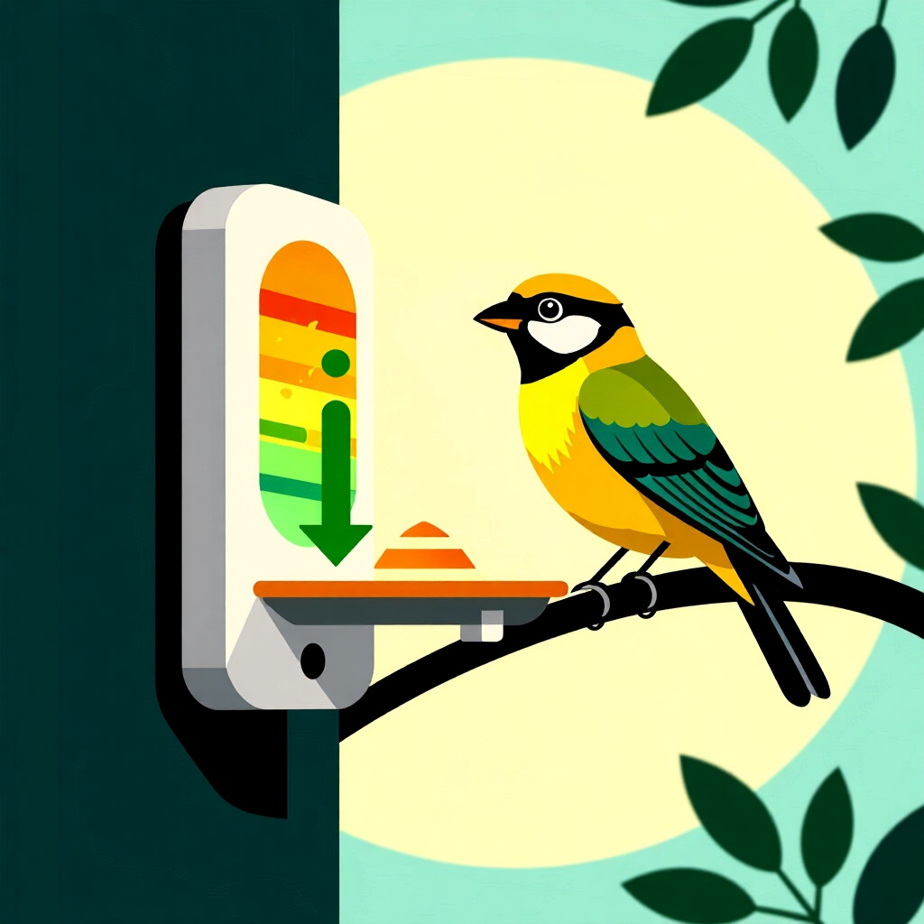 AI generated image: picture about bird care. picture style: comic integrated climatelighting systems integrating smart t