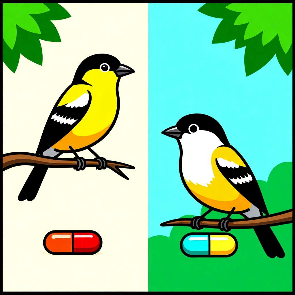 AI generated image: picture about bird care. picture style: comic introduction vitamin mineral supplements, high quality