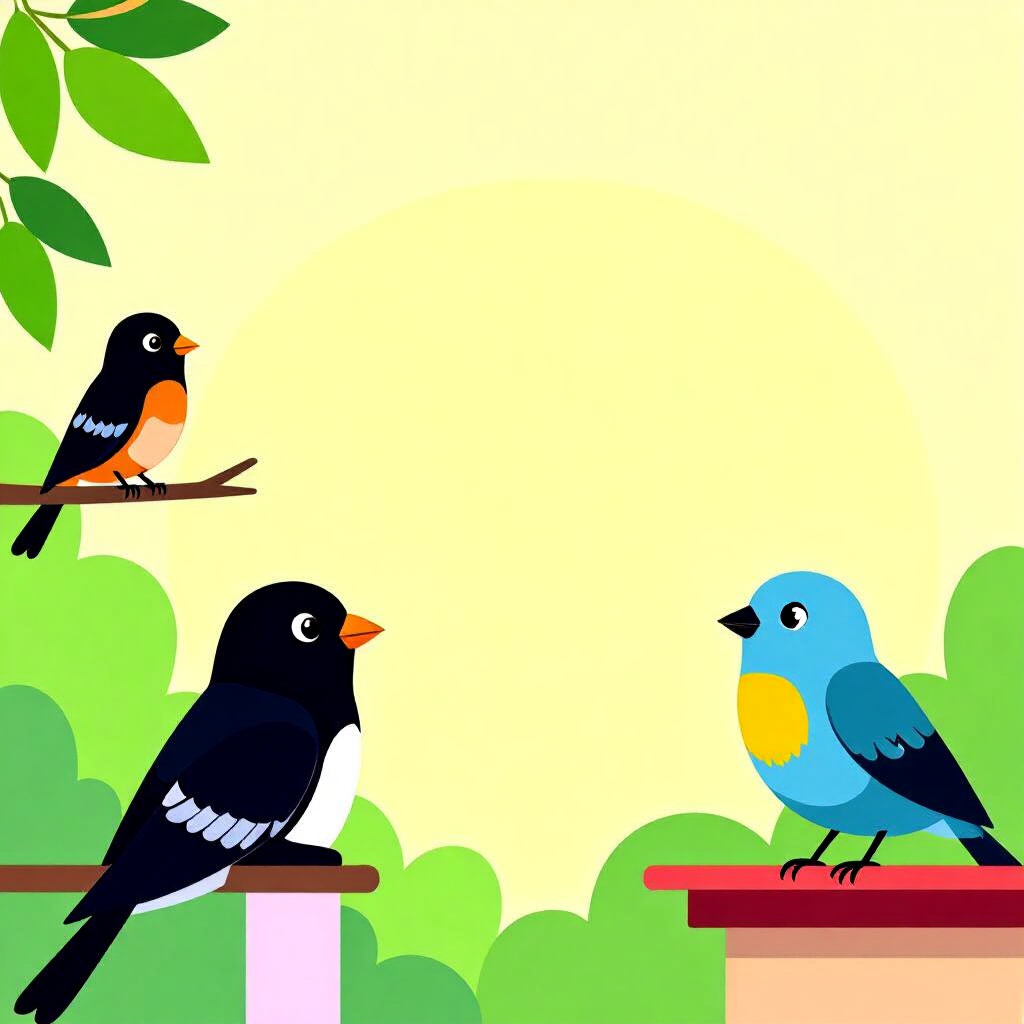 AI生成画像: 鳥のケアに関する絵。絵のスタイル: コミック 柔らかい鳴き声 静かな時間のテクニック, 高品質