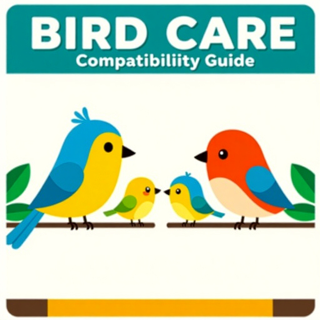 AI generated bird: picture about bird care. picture style: comic introduction bird family compatibility guide, high qua