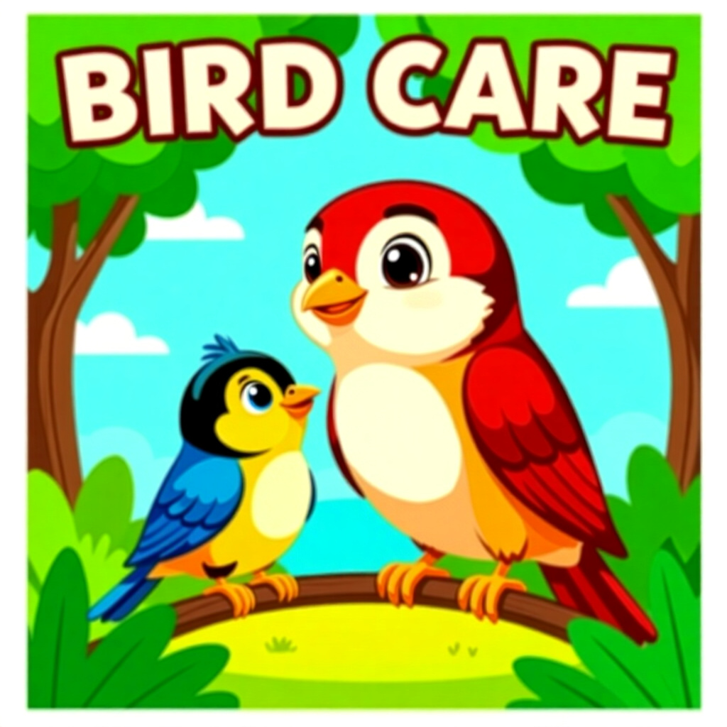 AI generated image: picture about bird care. picture style: comic introduce new dwarf s m, high quality, detailed