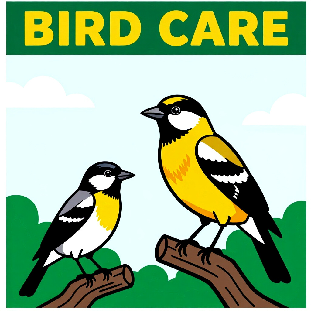 AI generated bird: picture about bird care. picture style: comic bird environmental management hacks spotting warning s