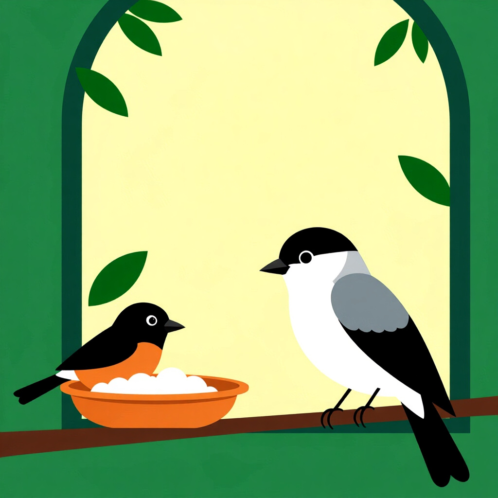 AI generated image: picture about bird care. picture style: comic designing quiet hoacompliant s m, high quality, detail