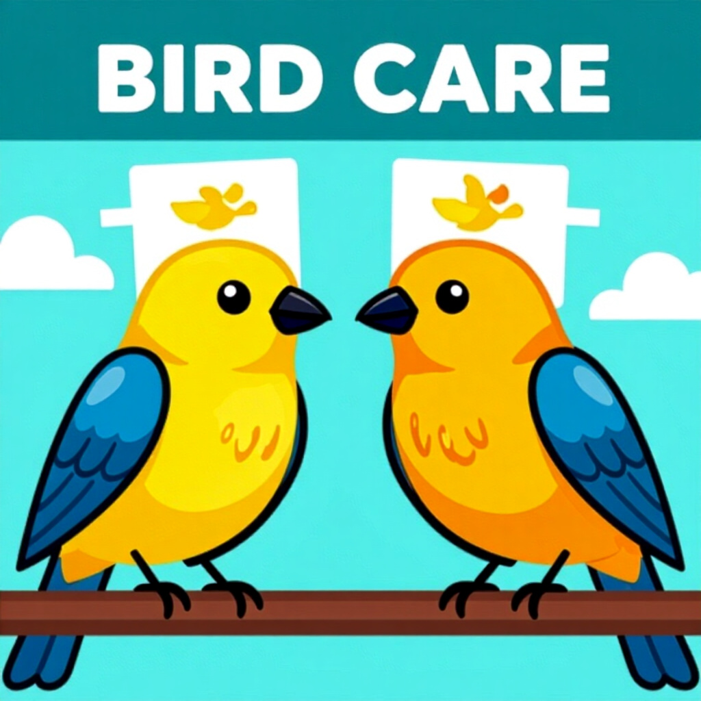 AI生成された鳥: 鳥のケアに関する画像。画像スタイル: 漫画 費用同等 平均的な鳥 割引動物病院と比較, 高い