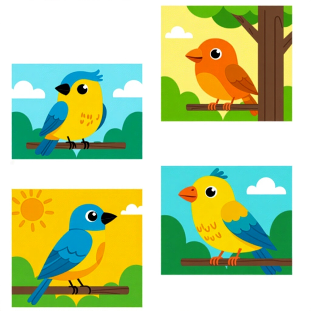 AI generated image: picture about bird care. picture style: comic introduction understanding social hierarchies, high qu