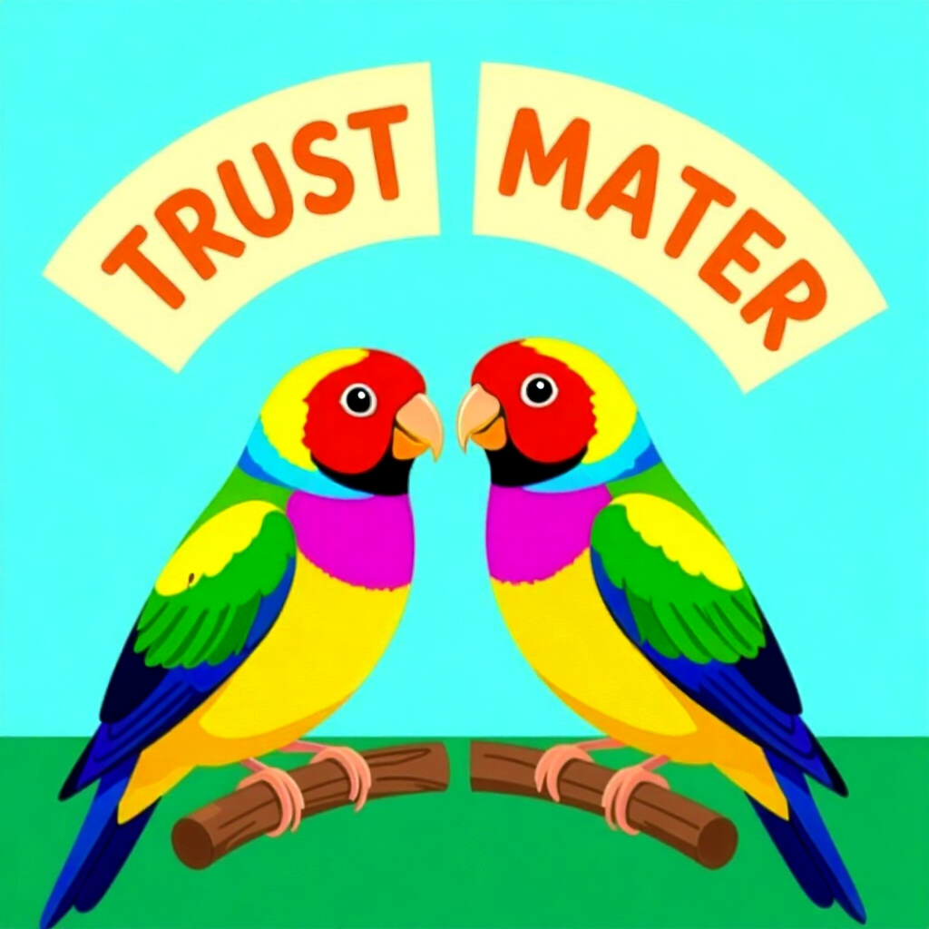 AI generated bird: picture about bird care. picture style: comic bird pets introduction trust matters behavioral traini