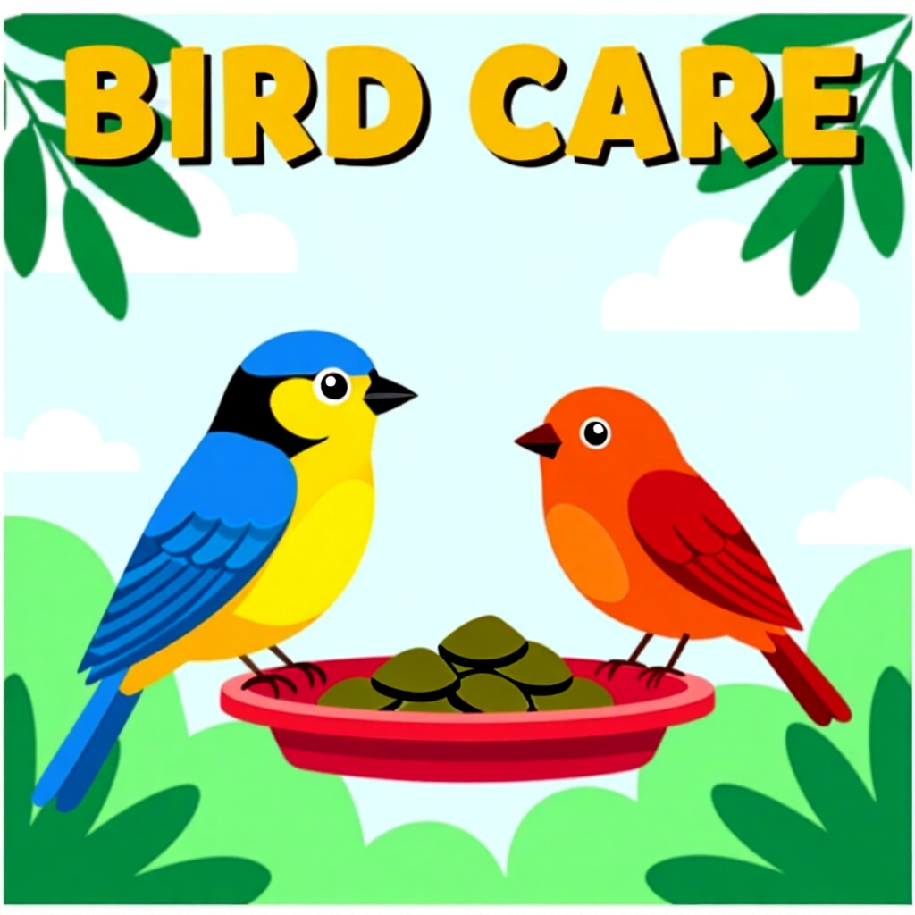 AI generated image: picture about bird care. picture style: comic quick takeaways pet pet navigating deposits rent, high